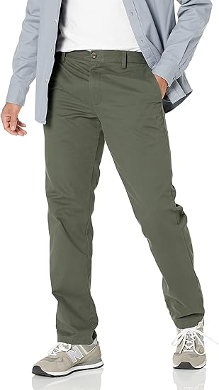Mens Slim-Fit Wrinkle-Resistant Flat-Front Chino Pant